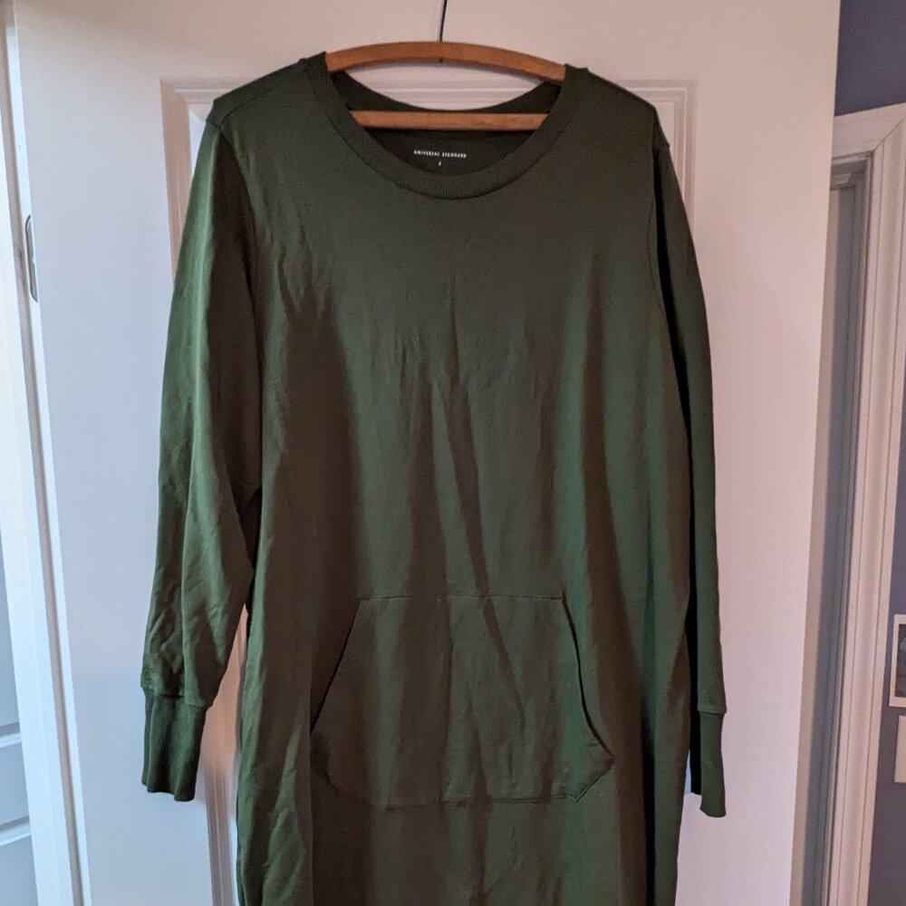 Universal Standard Bree Sweatshirt Dress Olive Size S 14-16